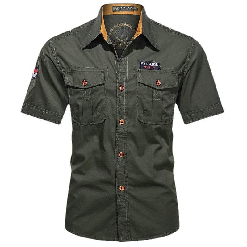 Buy Center Men's Summer Short Sleeved Shirt - Multi-Pocket Casual Style - Buy Center UK