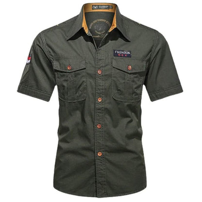 Buy Center Men's Summer Short Sleeved Shirt - Multi-Pocket Casual Style - Buy Center UK