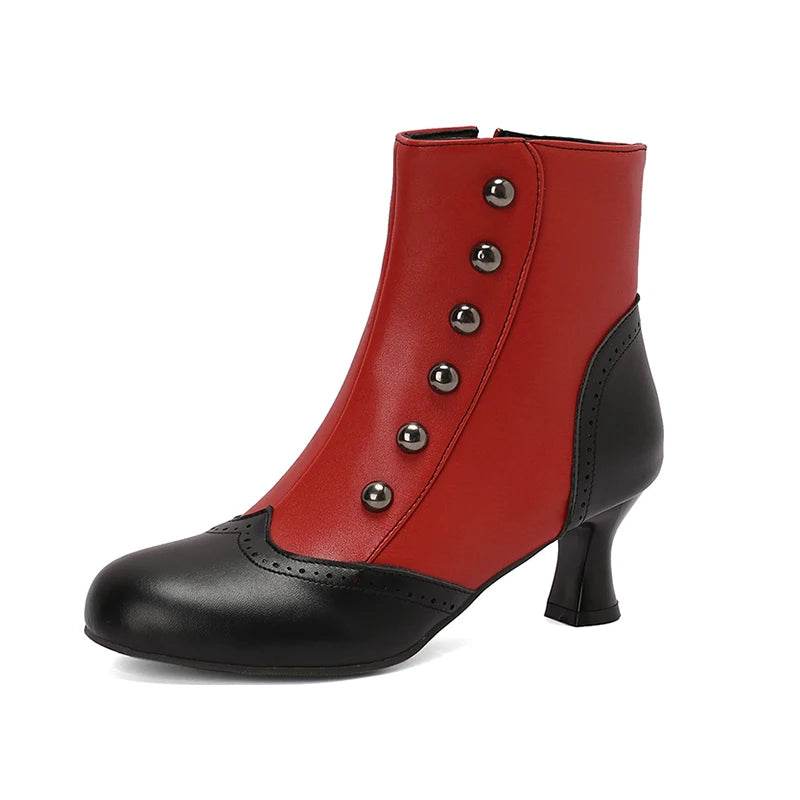 Buy Center Women's Mixed Colours Ankle Boots - Rivets & Kitten Heels - Buy Center UK