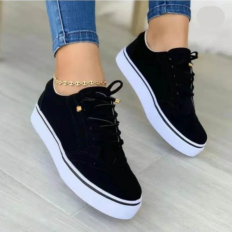 Buy Center Women’s Flat Casual Sneakers - Lace-Up Spring Fashion - Buy Center UK