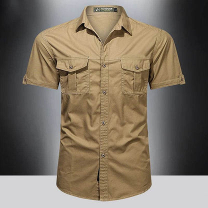 Buy Center Men's Cotton Short Sleeve Shirt - Stylish Oversized Fit - Buy Center UK