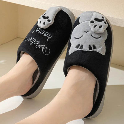 Yahwow Winter Fur Slippers - Cartoon Cat Non-Slip Indoor Shoes - Buy Center UK