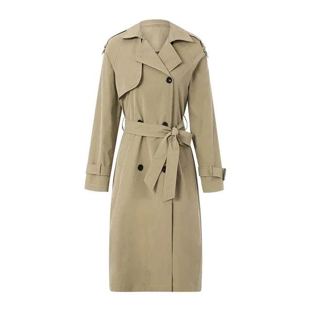 Buy Center Women's Double Breasted Trench Coat - Chic Windbreaker - Buy Center UK
