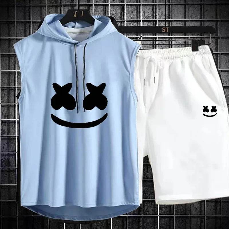Brand Summer Men's Two Piece Set - Casual T-Shirt & Shorts Suit - Buy Center UK