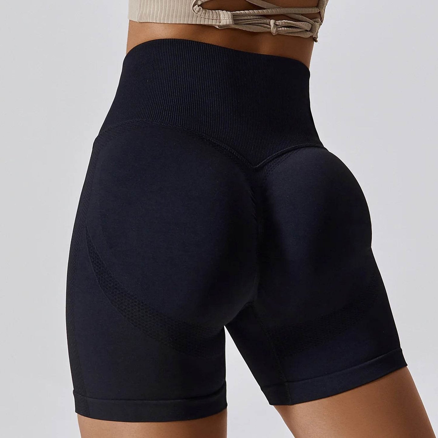 Buy Center High Waist Seamless Sports Shorts - Perfect for Yoga & Cycling - Buy Center UK