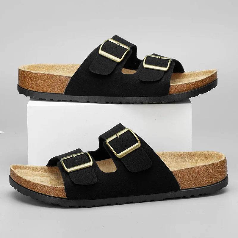 Buy Center Men's Leather Sandals - Comfortable Slip-On Summer Shoes - Buy Center UK