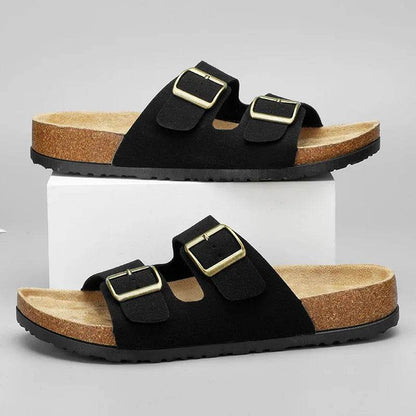 Buy Center Men's Leather Sandals - Comfortable Slip-On Summer Shoes - Buy Center UK
