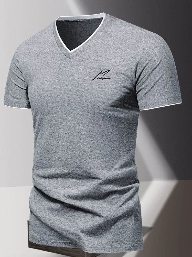 Buy Center Men's V-Neck Cotton T-Shirt - Stylish, Breathable Summer Wear - Buy Center UK