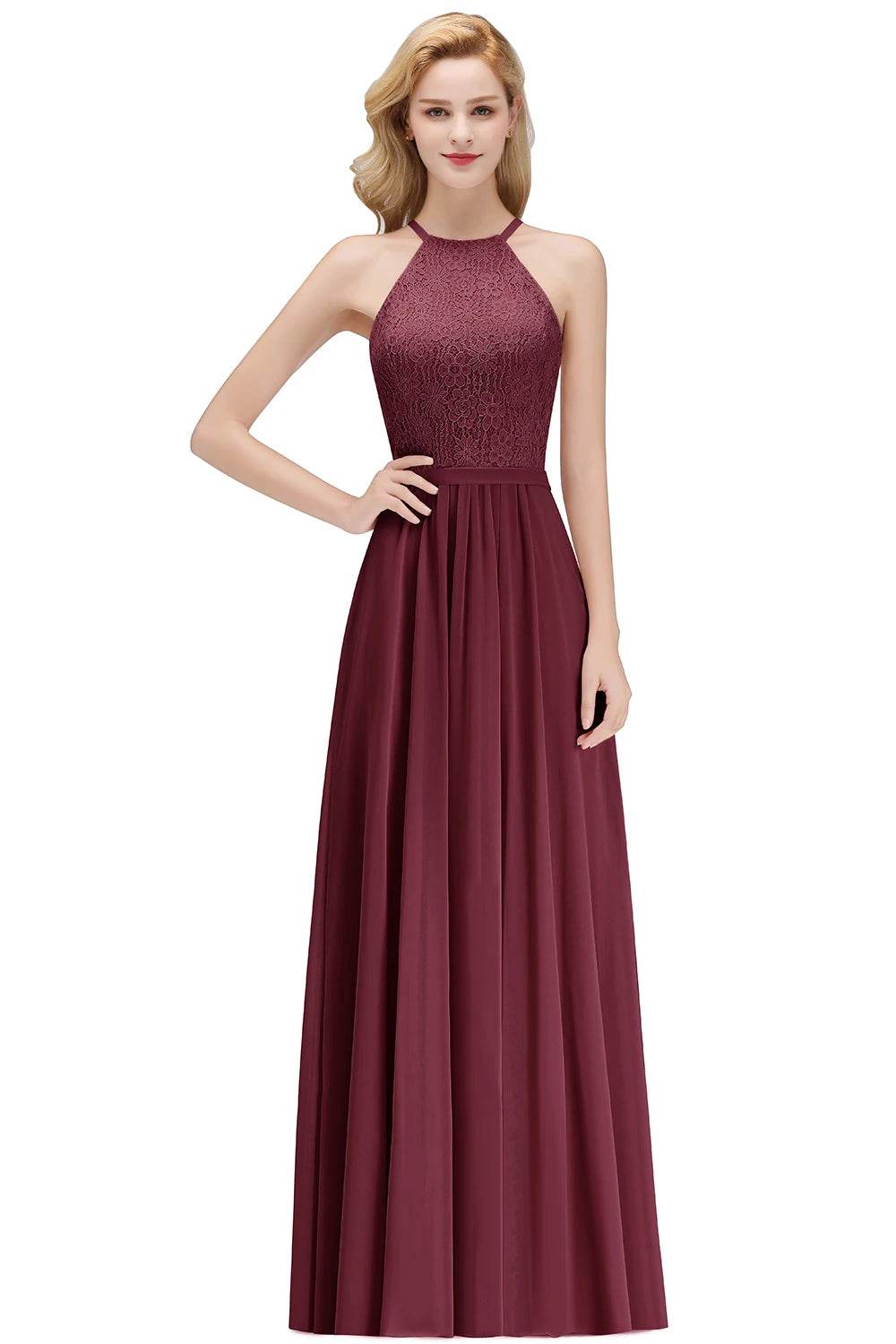 Buy Center Chiffon A-line Bridesmaid Dress - Sexy Halter Neckline - Buy Center UK