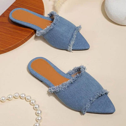 Buy Center Women’s Summer Cowboy Slippers - Casual Pointed Toe Slides - Buy Center UK