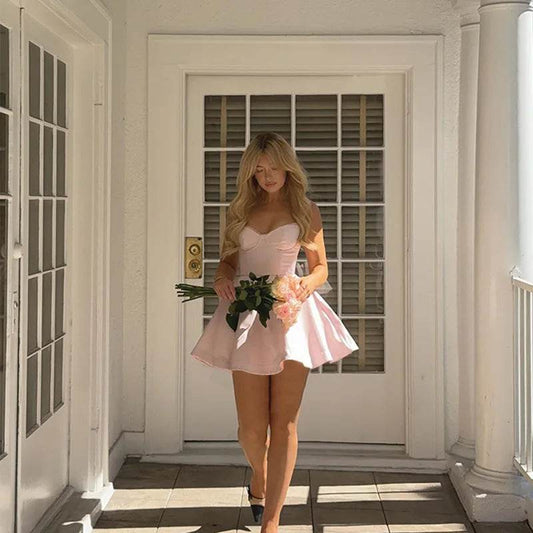 Elegant Pink Spaghetti Strap Prom Dress - Summer 2024 A-Line Gown - Buy Center UK