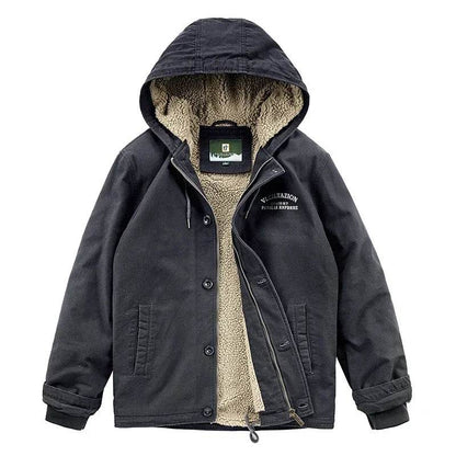 Buy Center Men's Fleece Bomber Jacket - Warm Hooded Winter Coat - Buy Center UK