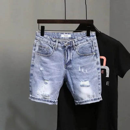 Buy Center Trendy Denim Shorts for Men - Korean Hip Hop Style - Buy Center UK