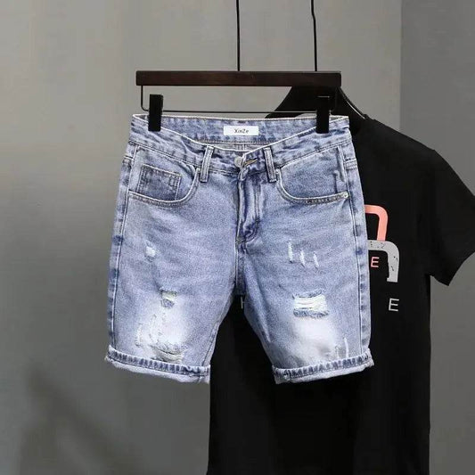 Buy Center Trendy Denim Shorts for Men - Korean Hip Hop Style - Buy Center UK