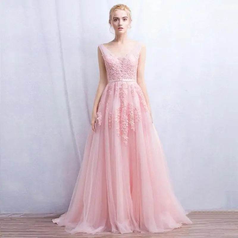 Buy Center Appliques Beading Evening Dress - Elegant Tulle Prom Dress - Buy Center UK