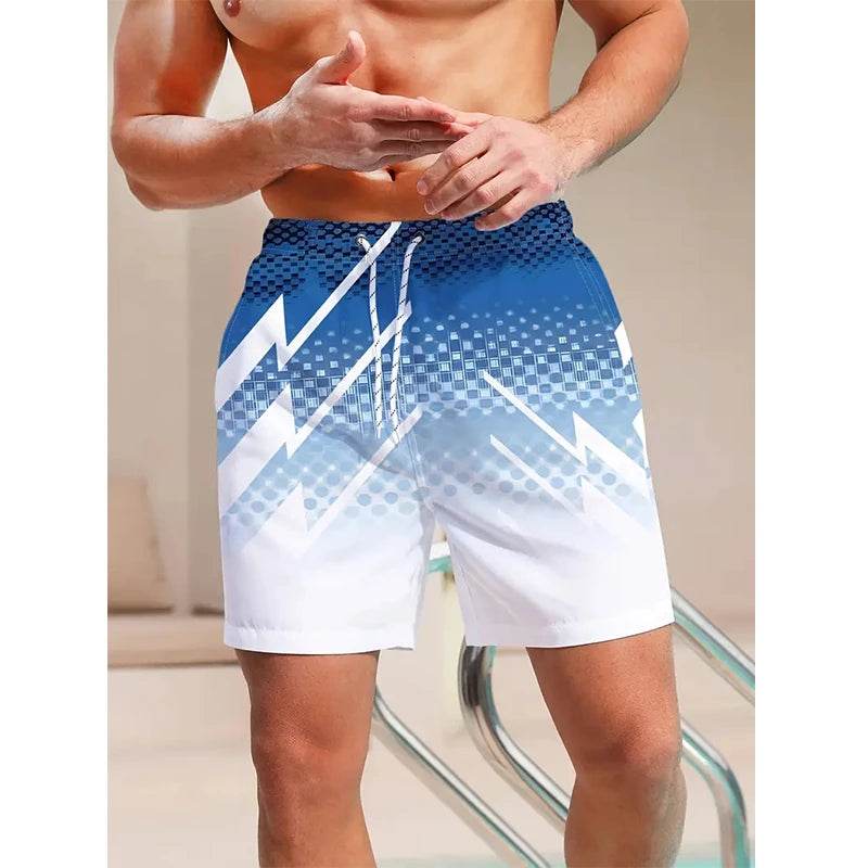 Buy Center Summer Stripe 3D Print Beach Shorts - Stylish & Comfortable - Buy Center UK
