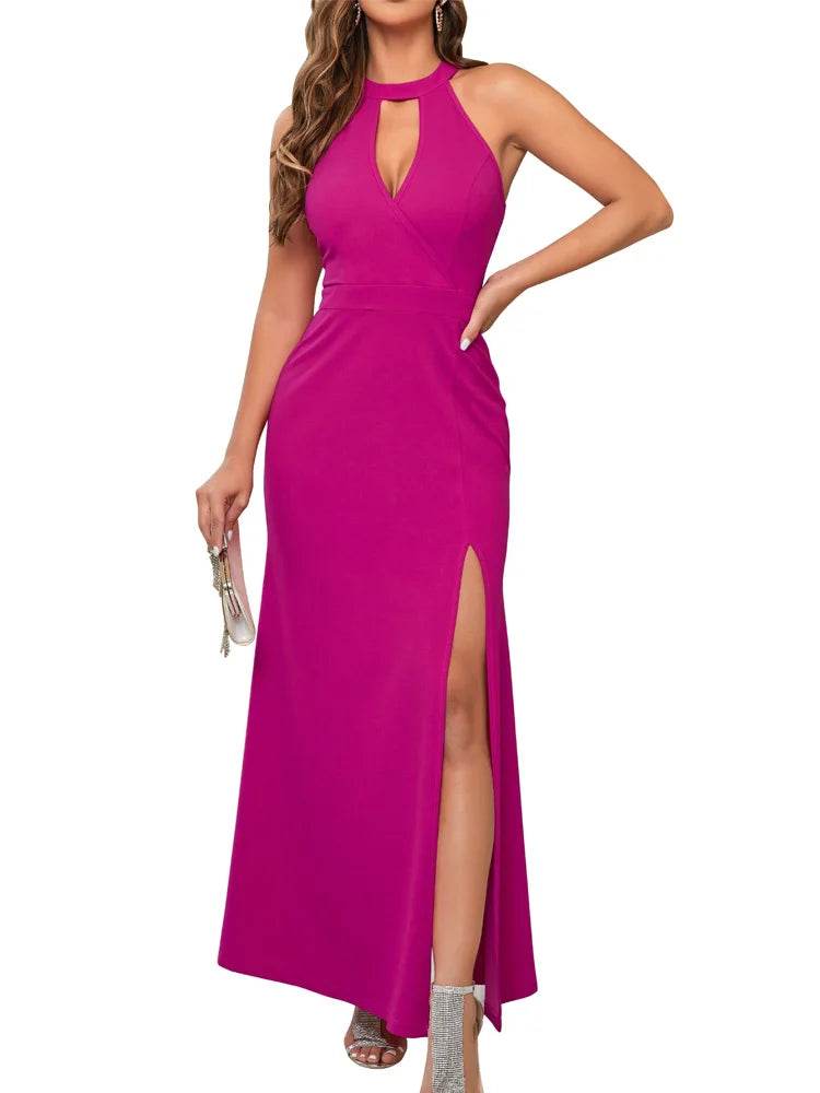 Buy Center Women's Elegant Evening Dresses - Sleeveless High Neck Style - Buy Center UK
