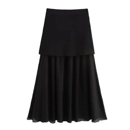 TRAF Women Knitted 2-Piece Set - V-Neck Top & Ankle Skirt - Buy Center UK