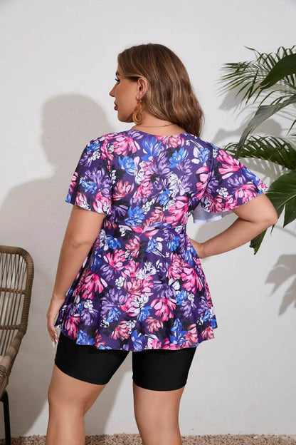 Buy Center Plus Size Floral Tankini Swimsuit Set for Women - Buy Center UK