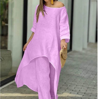 Buy Center Women's Summer Cotton Linen 2 Piece Set - Stylish & Comfortable - Buy Center UK