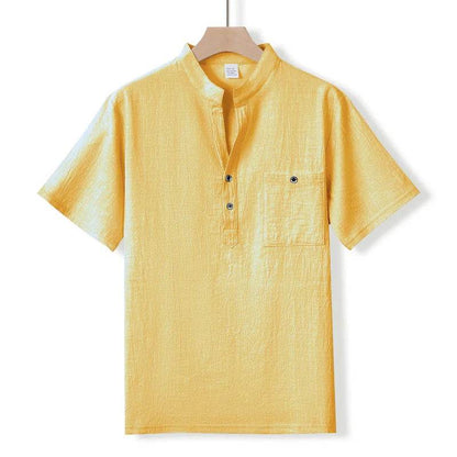 Buy Center Men's Stand Up Collar T-Shirt - Breathable Cotton Polo - Buy Center UK