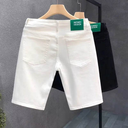 Buy Center 2023 Summer Casual Denim Shorts - Slim Fit White Knee Length - Buy Center UK