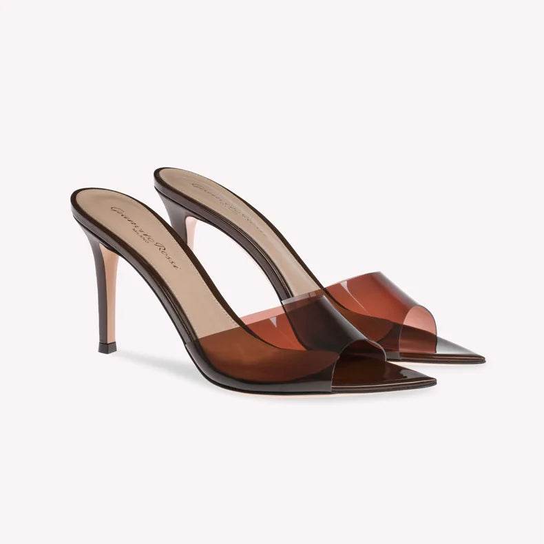 KNCOKAR Women's Transparent Jelly Shoes - Sexy Pointed Open Toe Slippers - Buy Center UK