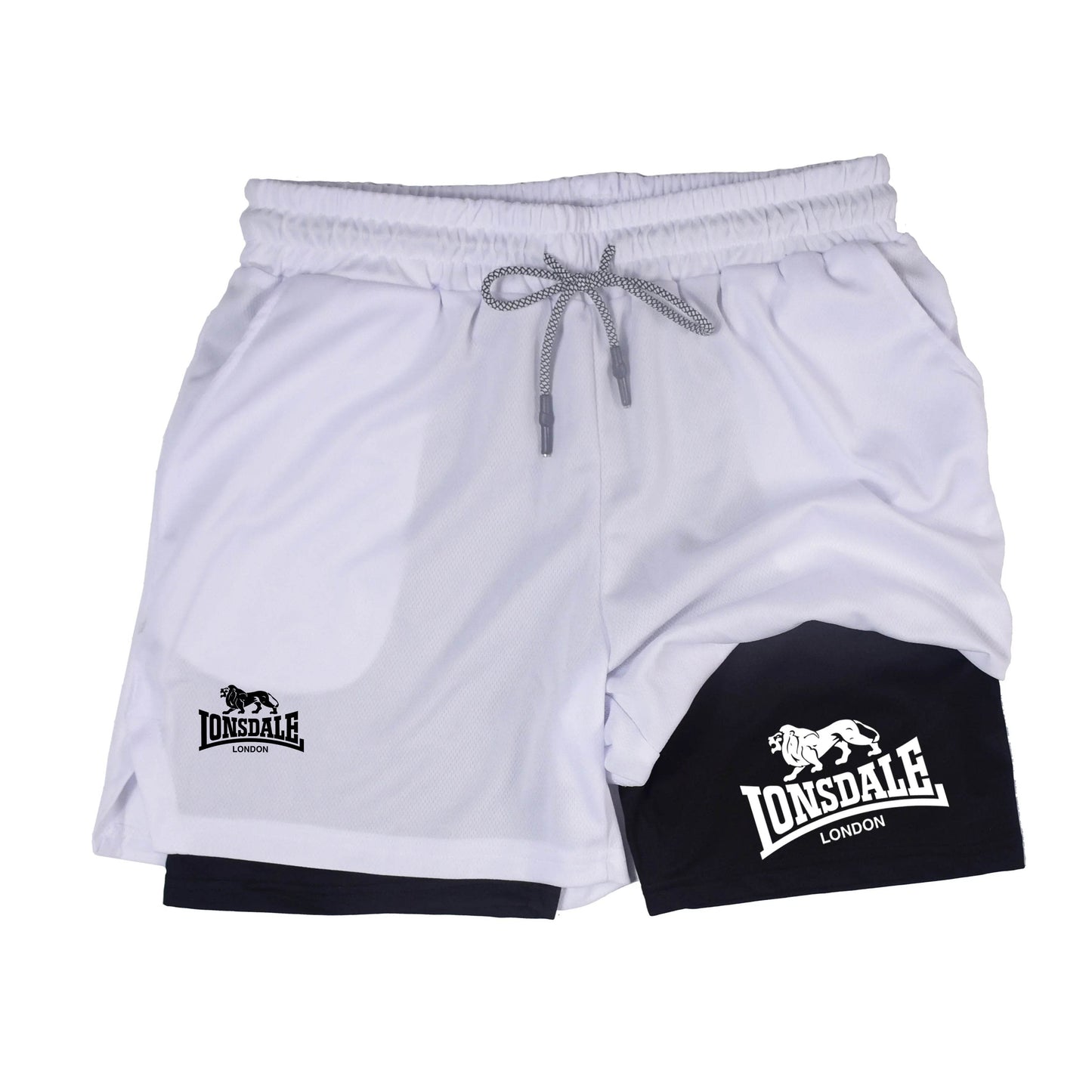 Lonsdale 2 in 1 Running Shorts for Men - Phone Pocket & Towel Loop - Buy Center UK