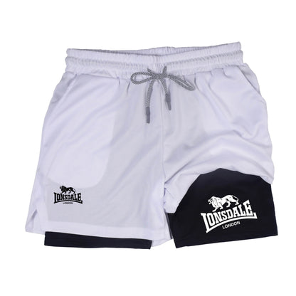 Lonsdale 2 in 1 Running Shorts for Men - Phone Pocket & Towel Loop - Buy Center UK