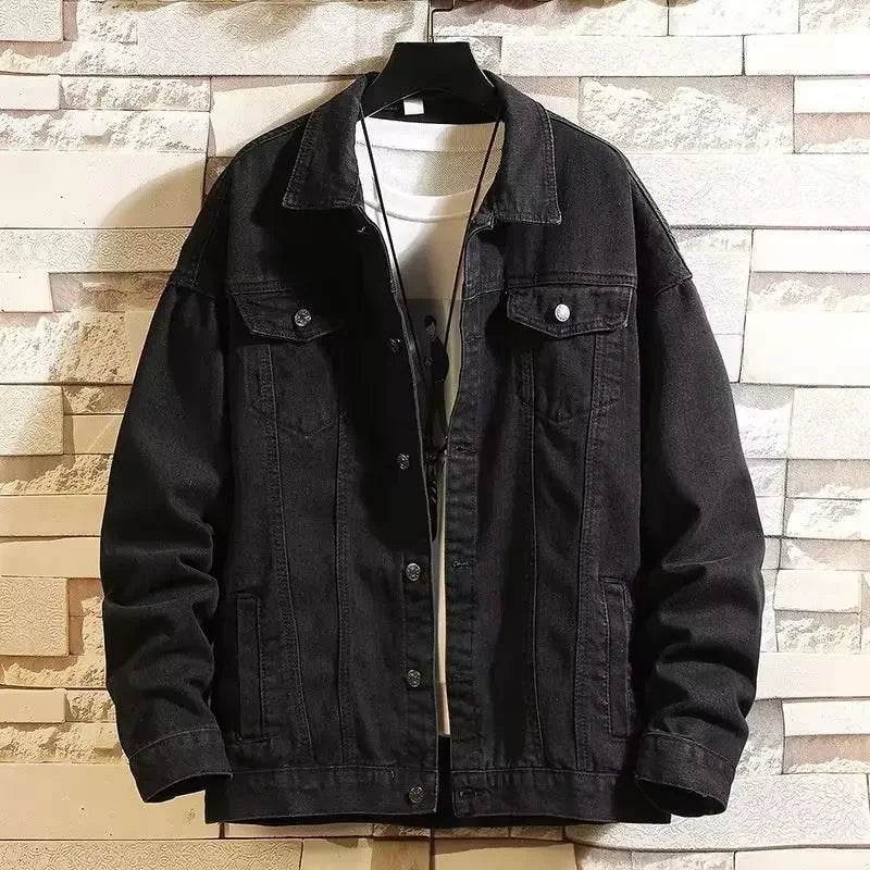 Buy Center Men's Denim Jacket - Loose Fit, Trendy Hong Kong Style - Buy Center UK
