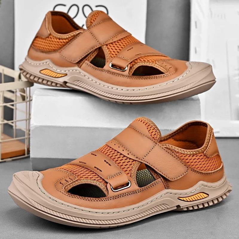 Buy Center Genuine Leather Men's Sandals - Casual Outdoor Footwear - Buy Center UK