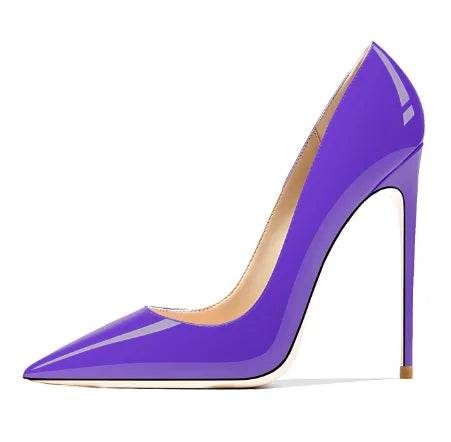 Buy Center Women's Patent Pointed Toe Slip-On Pumps - 12cm Heels - Buy Center UK