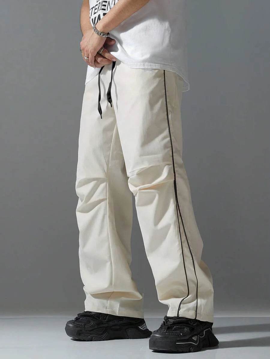 Buy Center Men’s Casual Pants - Elastic Waist, Striped Design - Buy Center UK