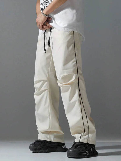Buy Center Men’s Casual Pants - Elastic Waist, Striped Design - Buy Center UK
