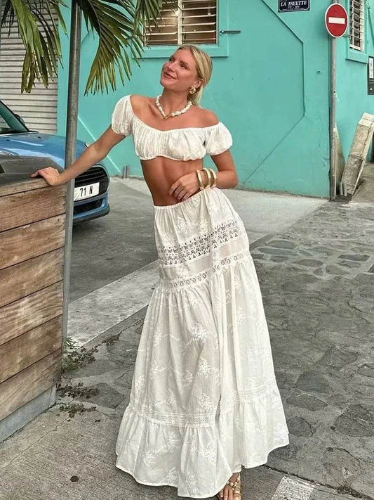 Buy Center Lace Skirt Set Dress - Summer Chic 2-Piece Outfit - Buy Center UK
