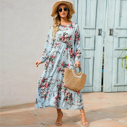 2023 Bohemian Women Maxi Dress - Long Sleeve Chiffon Floral Style - Buy Center UK