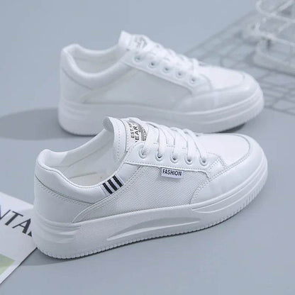 Buy Center Women White Sneakers - Lace-Up, Thick Bottom, Anti-Slip - Buy Center UK