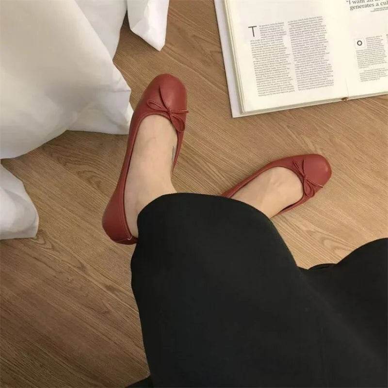 Buy Center Charming Square Toe Flats - Stylish Bowknot Design - Buy Center UK