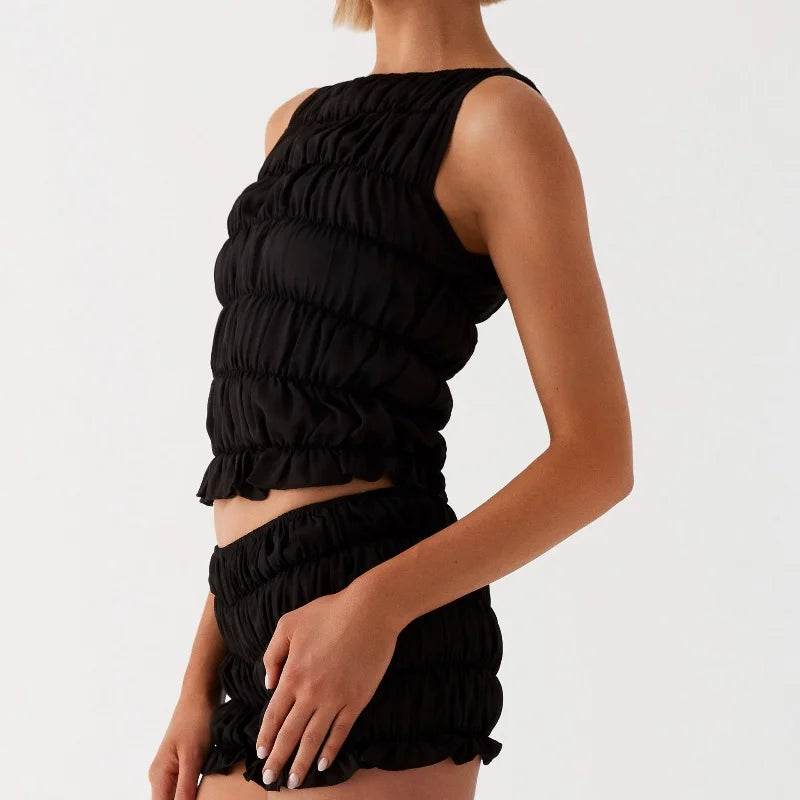 Women’s Summer O-neck Tank Top & Shorts Set - Chic Beach Outfit - Buy Center UK