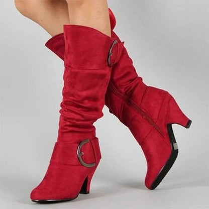 2025 Women’s Knee High Boots - High-Quality Faux Suede, Side Zip - Buy Center UK