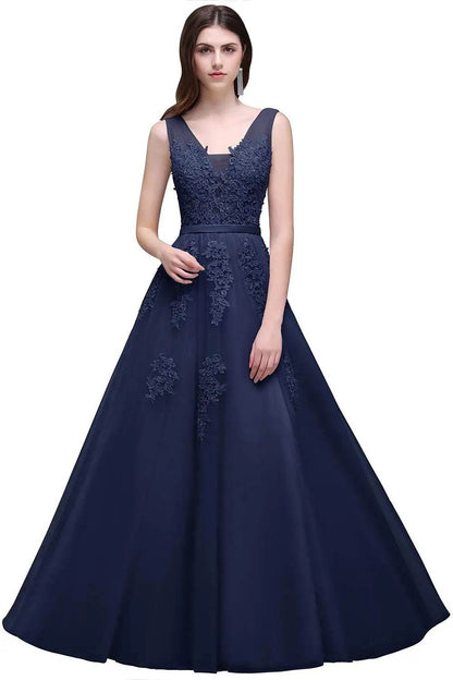 Buy Center Appliques Beading Evening Dress - Elegant Tulle Prom Dress - Buy Center UK
