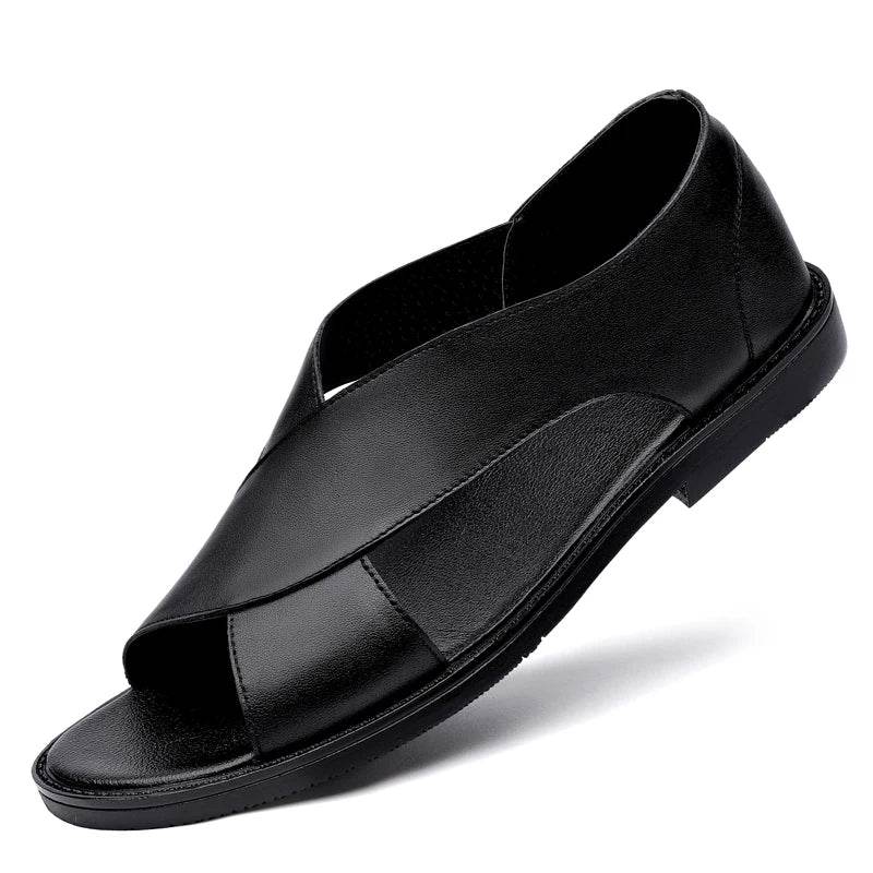 Buy Center Men's Genuine Leather Gladiator Sandals - Summer Beach Style - Buy Center UK