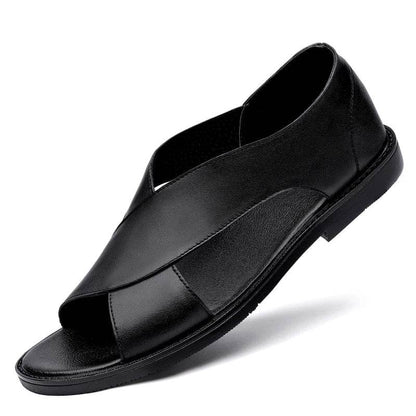 Buy Center Men's Genuine Leather Gladiator Sandals - Summer Beach Style - Buy Center UK