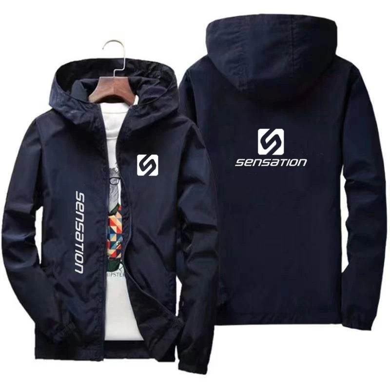 Buy Center Men's Waterproof Windbreaker Jacket - Hooded, Large Size - Buy Center UK