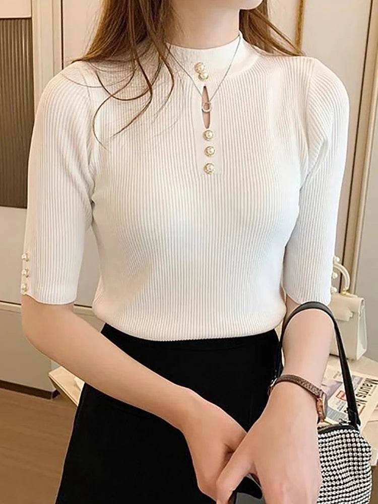 Buy Center 2025 Korean Fashion Slim Solid Sweater for Women - Buy Center UK