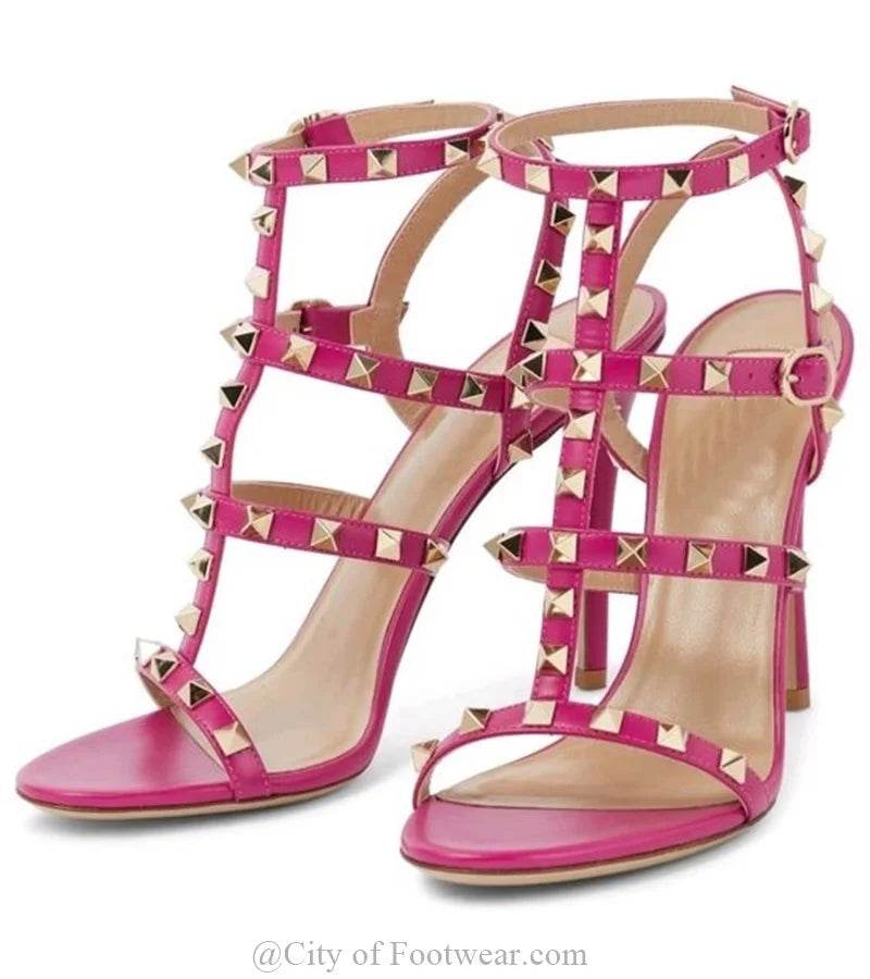 Ravryy Women’s High Heel Gladiator Sandals - Caged Ankle Strap Style - Buy Center UK