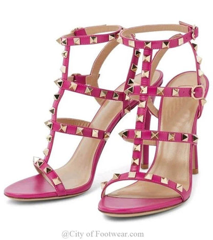 Ravryy Women’s High Heel Gladiator Sandals - Caged Ankle Strap Style - Buy Center UK