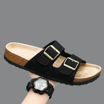 Buy Center Men's Leather Sandals - Comfortable Slip-On Summer Shoes - Buy Center UK