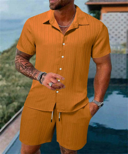 Buy Center 2024 Men's Summer Beach Suit - Casual Shirt & Shorts - Buy Center UK