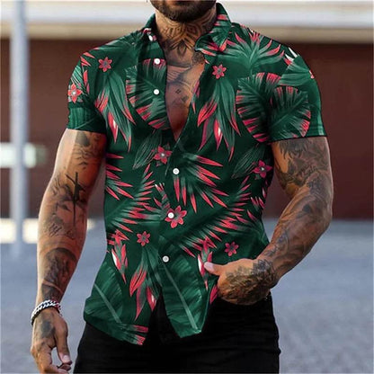 Men's Black and Gold Floral Shirt - Stylish Hawaiian Beachwear - Buy Center UK